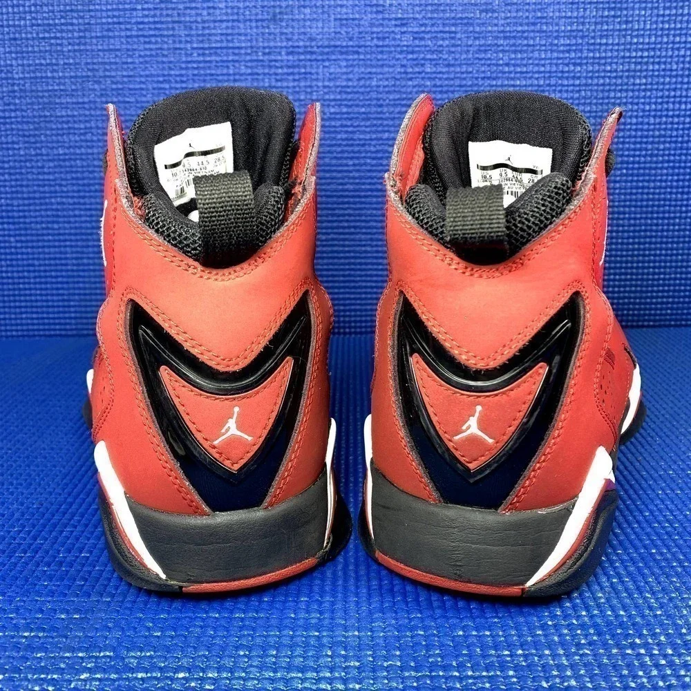 AIR JORDAN 7 TRUE FLIGHT Men`s Size 10.5 Red Black Basketball Shoes 342964-610